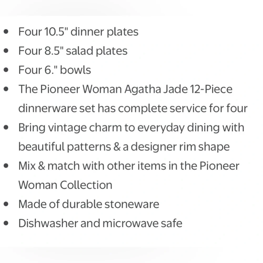 🌸 New The Pioneer Woman 12-Piece Dinnerware Set - Picture 5 of 9